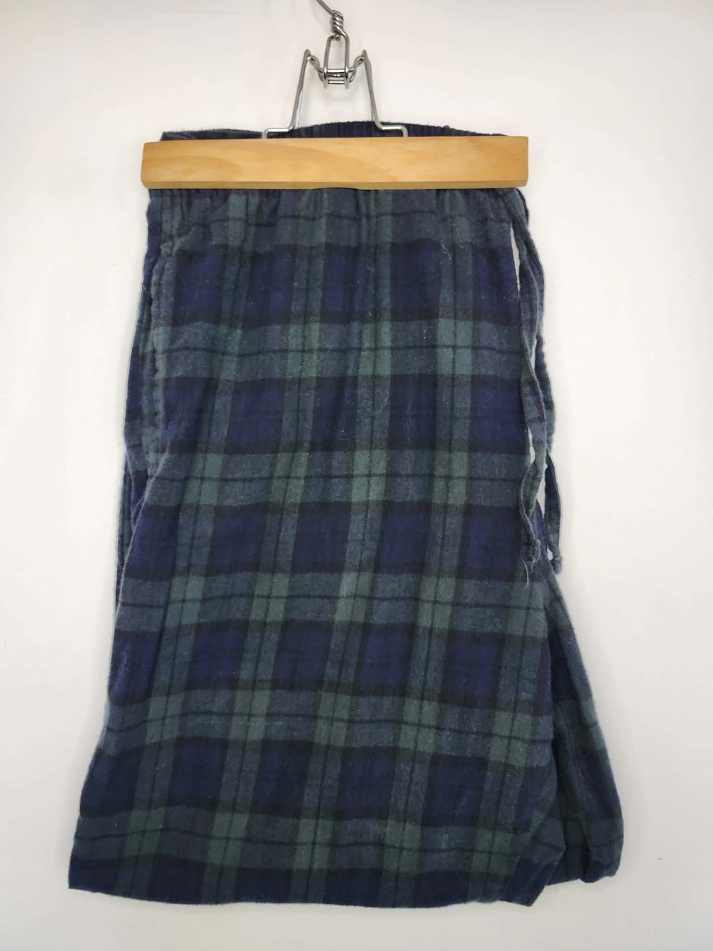 Pierre Cardin Men's 100% Cotton Flannel Pajama Pants Large Blue Green Plaid 🔥